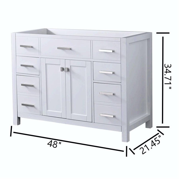 KISRAIS 48" Single Bathroom Vanity Base Only in White Wayfair